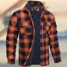 Men's Quilted Plaid Shirt Jacket with Chest Pockets 1
