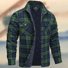 Men's Quilted Plaid Shirt Jacket with Chest Pockets 3