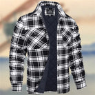 Men's Quilted Plaid Shirt Jacket with Chest Pockets 5