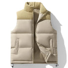 Men's Quilted Puffer Vest with High Collar and Zip Front Closure 0