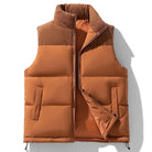 Men's Quilted Puffer Vest with High Collar and Zip Front Closure 2