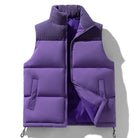 Men's Quilted Puffer Vest with High Collar and Zip Front Closure 3