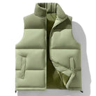Men's Quilted Puffer Vest with High Collar and Zip Front Closure 4