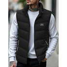 Men's Quilted Puffer Vest with Stand Collar and Side Pockets 4