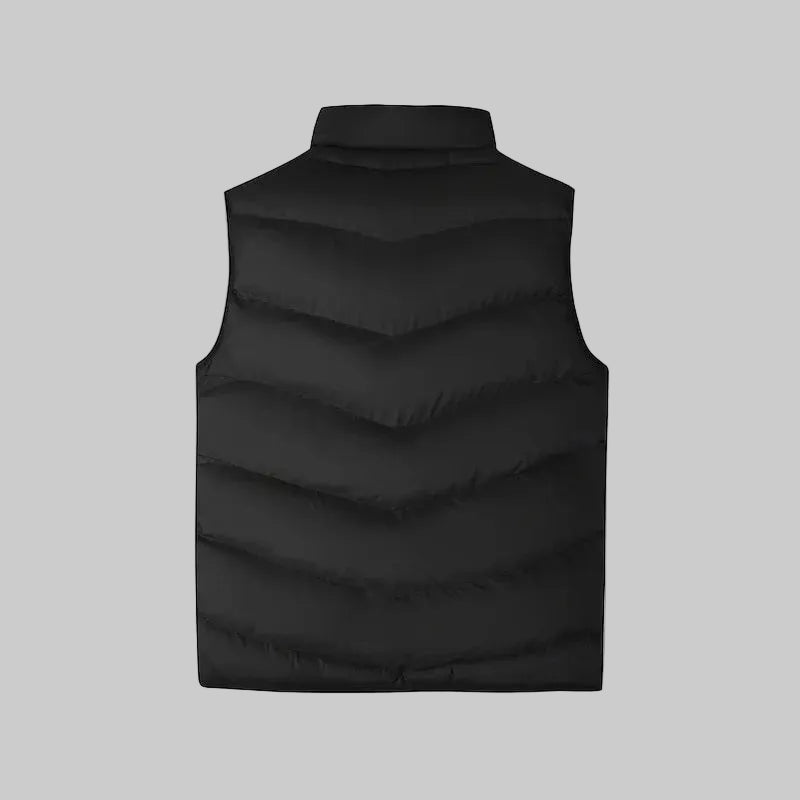 Men's Quilted Puffer Vest with Stand Collar and Side Pockets 6