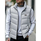 Men's Quilted Puffer Vest with Stand Collar and Side Pockets 7