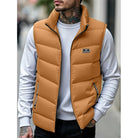 Men's Quilted Puffer Vest with Stand Collar and Side Pockets 9