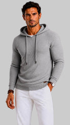 Men's Regular Fit Knitted Hoodie with Adjustable Hood 2