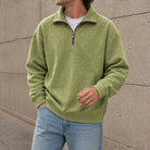 Men's Relaxed Fit Half-Zip Sweatshirt with Solid Design 0