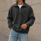 Men's Relaxed Fit Half-Zip Sweatshirt with Solid Design 5
