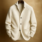 Men's Ribbed Wool Blend Shawl Collar Cardigan Vest with Front Pockets 2