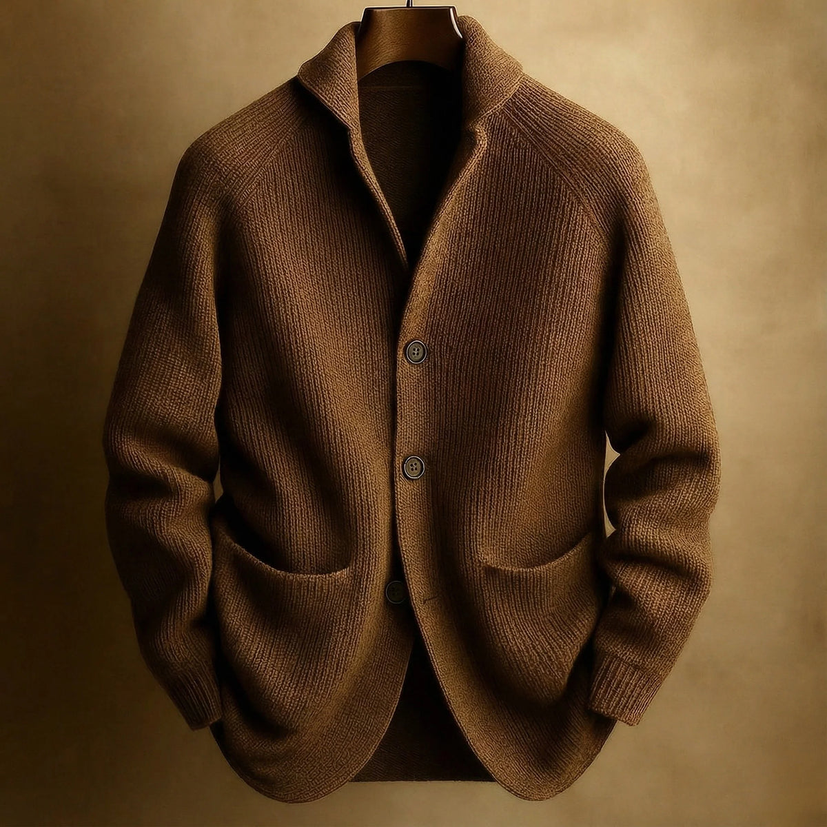 Men's Ribbed Wool Blend Shawl Collar Cardigan Vest with Front Pockets 3