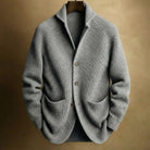 Men's Ribbed Wool Blend Shawl Collar Cardigan Vest with Front Pockets 4