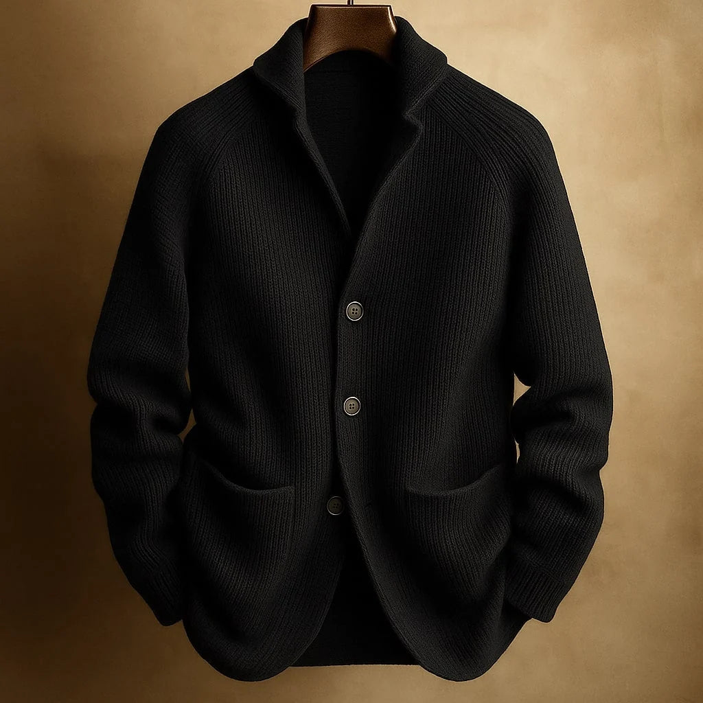 Men's Ribbed Wool Blend Shawl Collar Cardigan Vest with Front Pockets 6