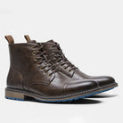Men's Rugged Cowhide Leather Boots with Side Zipper Closure 8