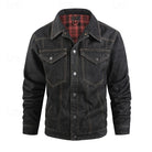 Men's Rugged Everyday Snap-Button Jacket with Soft Checked Lining 0