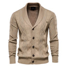 Men's Shawl Collar Button-Front Cardigan in Textured Knit 0