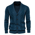 Men's Shawl Collar Button-Front Cardigan in Textured Knit 2
