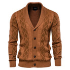 Men's Shawl Collar Button-Front Cardigan in Textured Knit 3