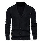 Men's Shawl Collar Button-Front Cardigan in Textured Knit 4