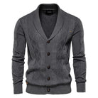 Men's Shawl Collar Button-Front Cardigan in Textured Knit 5