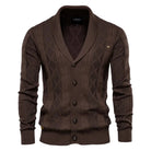 Men's Shawl Collar Button-Front Cardigan in Textured Knit 6