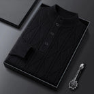 Men's Shawl Collar Knit Sweater with Ribbed Cuffs 11