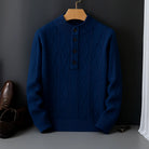 Men's Shawl Collar Knit Sweater with Ribbed Cuffs 3