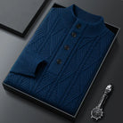 Men's Shawl Collar Knit Sweater with Ribbed Cuffs 4
