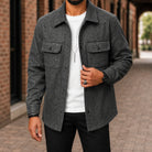 Men's Shirt Jacket with Snap Front and Flap Pockets 2