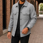Men's Shirt Jacket with Snap Front and Flap Pockets 3