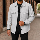 Men's Shirt Jacket with Snap Front and Flap Pockets 4