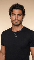 Men's Silver Cross Necklace with Premium Stainless Steel Chain 1