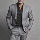Men's Slim-Fit Two-Piece Suit with Single-Breasted Blazer and Tailored Trousers 0