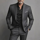 Men's Slim-Fit Two-Piece Suit with Single-Breasted Blazer and Tailored Trousers 2