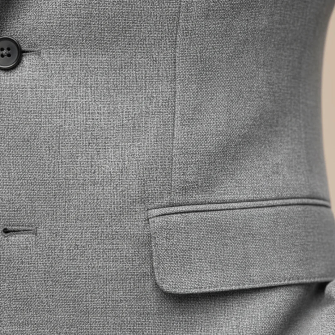 Men's Slim-Fit Woven Blazer Jacket with Single-Button Closure and Two Front Pockets 2