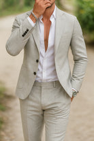 Men's Slim Fit Blazer and Trouser Set with Pocket Detail 4