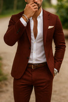 Men's Slim Fit Blazer and Trouser Set with Pocket Detail 6
