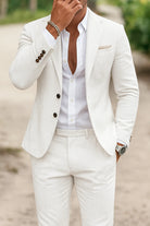 Men's Slim Fit Blazer and Trouser Set with Pocket Detail 8