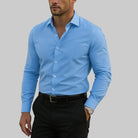 Men's Slim Fit Button-Front Shirt with Notched Collar 5