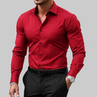 Men's Slim Fit Button-Front Shirt with Notched Collar 6