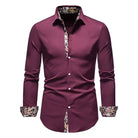 Men's Slim Fit Cotton Dress Shirt with Paisley Print 1