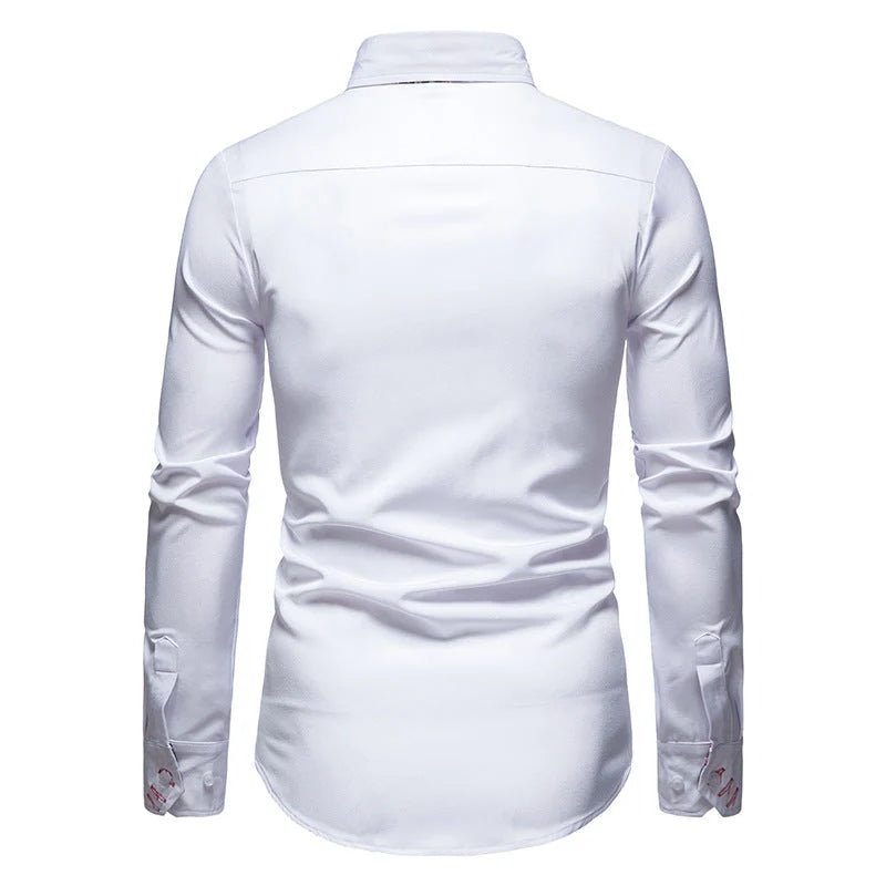 Men's Slim Fit Cotton Dress Shirt with Paisley Print 5