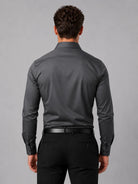 Men's Slim Fit Long Sleeve Dress Shirt with Classic Spread Collar - 2