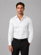 Men's Slim Fit Long Sleeve Dress Shirt with Classic Spread Collar - 6