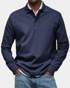 Men's Slim Fit Long Sleeve Polo Shirt with Stretch Fabric 1