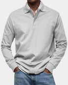 Men's Slim Fit Long Sleeve Polo Shirt with Stretch Fabric 3