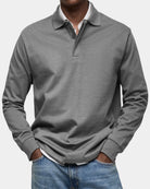 Men's Slim Fit Long Sleeve Polo Shirt with Stretch Fabric 4