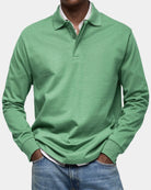 Men's Slim Fit Long Sleeve Polo Shirt with Stretch Fabric 5