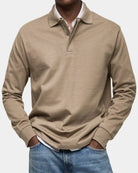Men's Slim Fit Long Sleeve Polo Shirt with Stretch Fabric 6